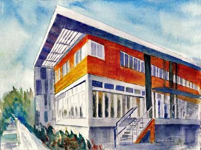 Painting of "Snoqualmie City Hall"